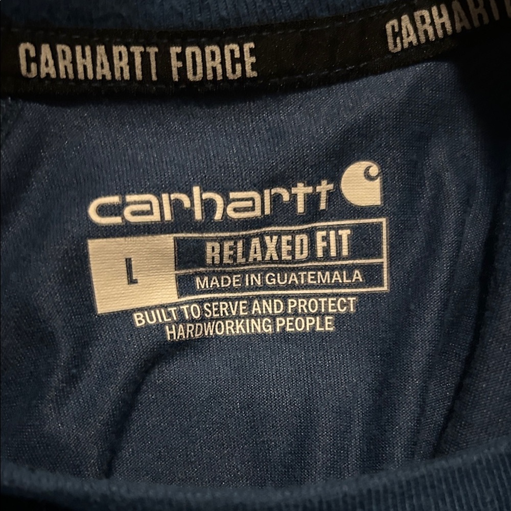 Carhartt Navy Tee with Logo Pocket